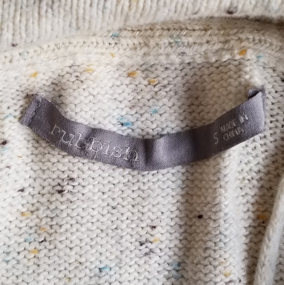 Rubbish Mock Neck Cotton Blend Big Button Drawstring Cardigan Size S - Picture 4 of 8